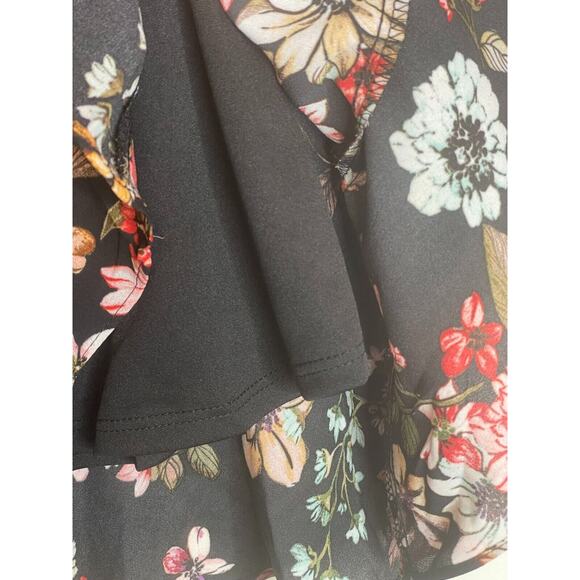 NY Collection Womens Floral Print Ruffle Tiered Chiffon Dress Sleeveless Size M - Picture 5 of 10